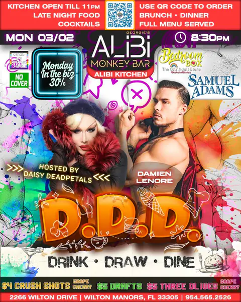 Drink · Draw · Dine poster